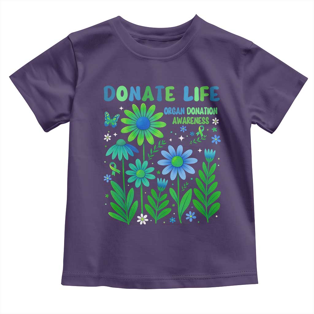 Organ Donation Awareness Toddler T Shirt Green Ribbon Donate Life Floral