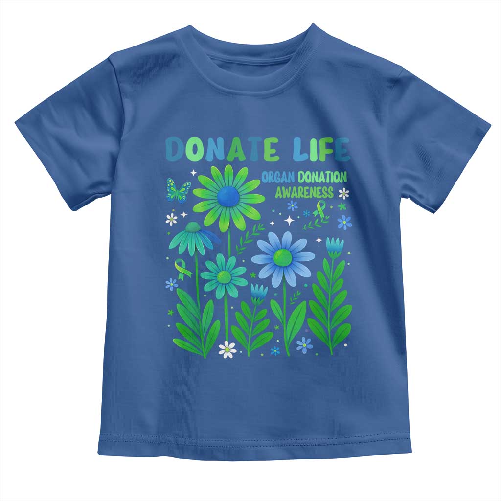 Organ Donation Awareness Toddler T Shirt Green Ribbon Donate Life Floral