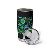 Organ Donation Awareness Tumbler Cup Green Ribbon Donate Life Floral