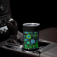 Organ Donation Awareness Tumbler Cup Green Ribbon Donate Life Floral