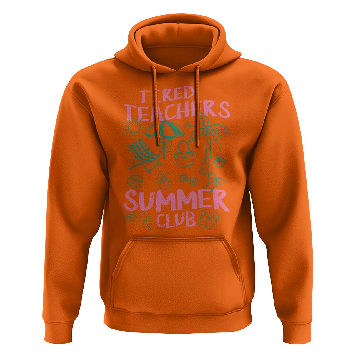 Tired Teachers Summer Club Hoodie Funny Retro Teacher Summer Vacation