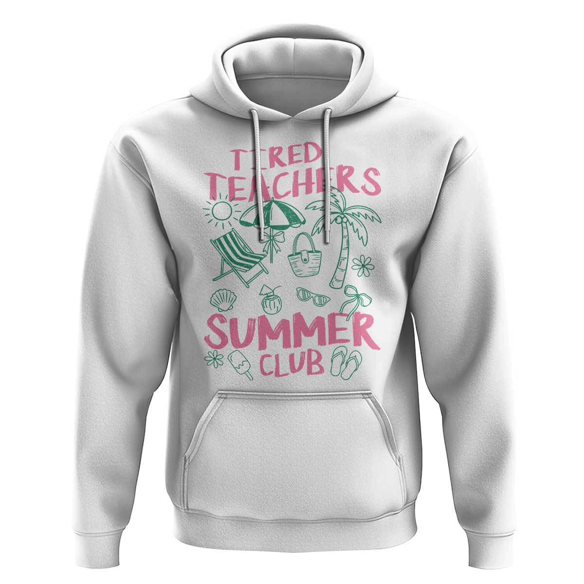 Tired Teachers Summer Club Hoodie Funny Retro Teacher Summer Vacation