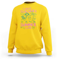 Tired Teachers Summer Club Sweatshirt Funny Retro Teacher Summer Vacation