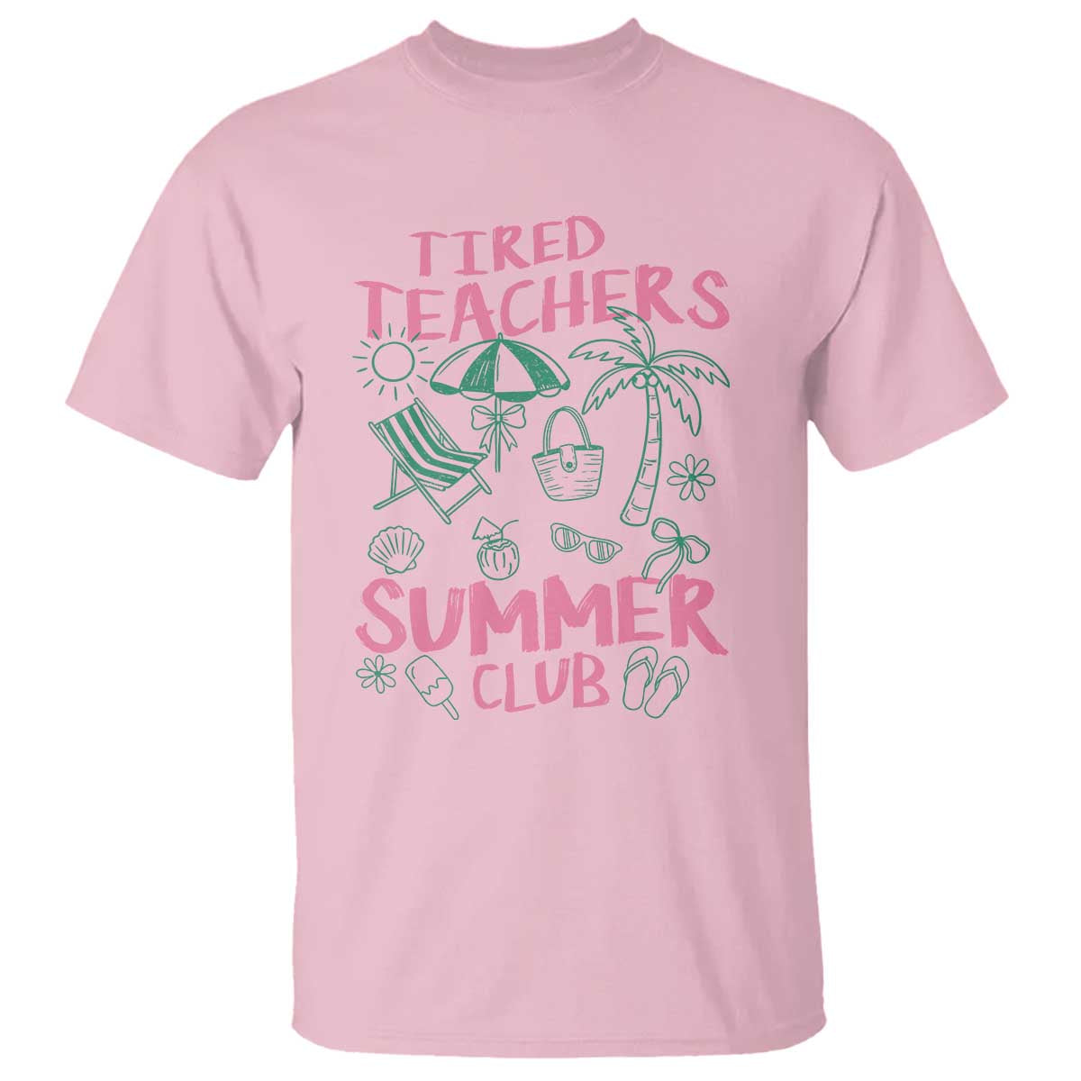 Tired Teachers Summer Club T Shirt Funny Retro Teacher Summer Vacation