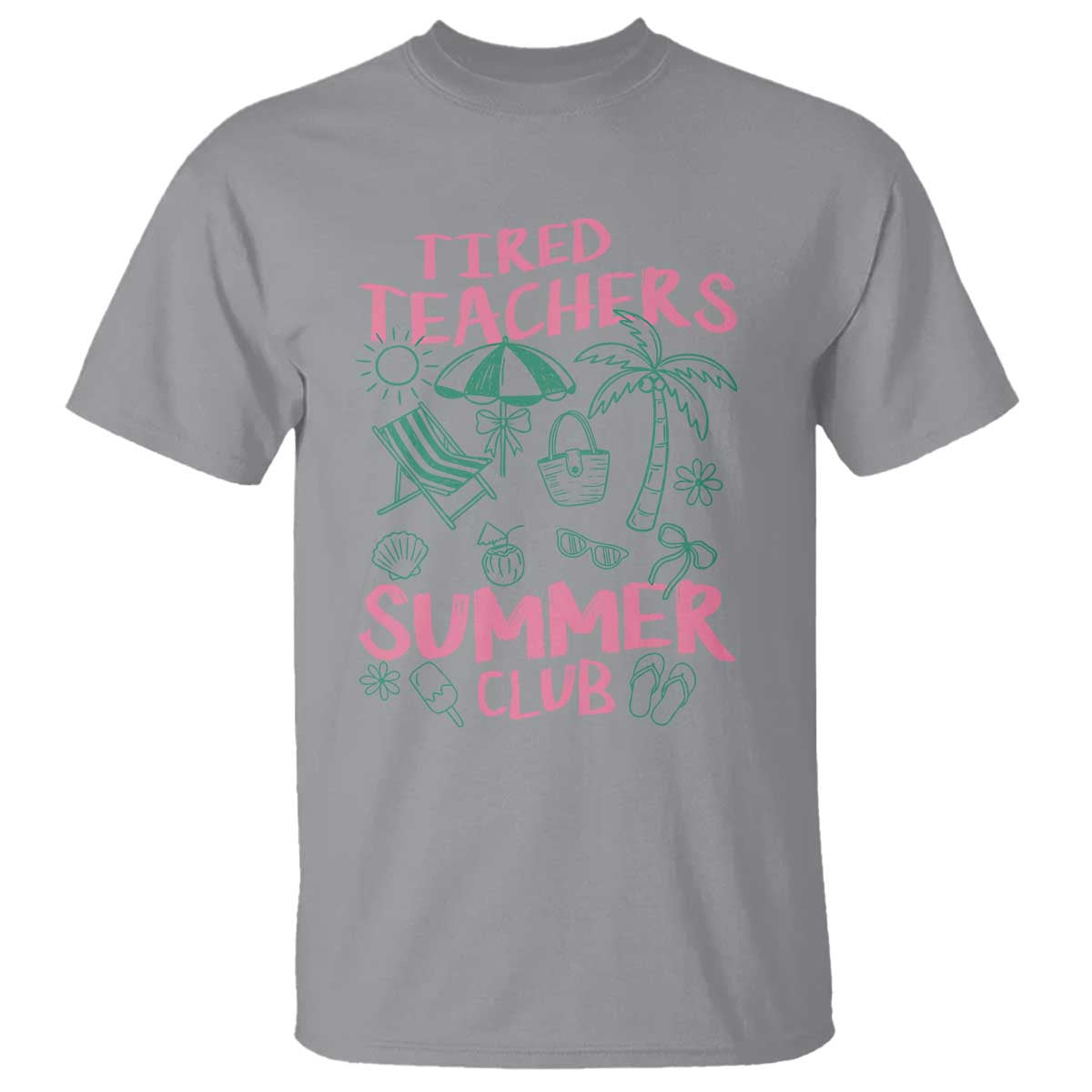 Tired Teachers Summer Club T Shirt Funny Retro Teacher Summer Vacation
