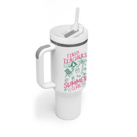 Tired Teachers Summer Club Tumbler With Handle Funny Retro Teacher Summer Vacation