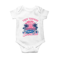 Tired Teachers Summer Club Baby Onesie Retro Mama Summer Beach Vacation Gift