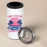Tired Teachers Summer Club 4 in 1 Can Cooler Tumbler Retro Mama Summer Beach Vacation Gift