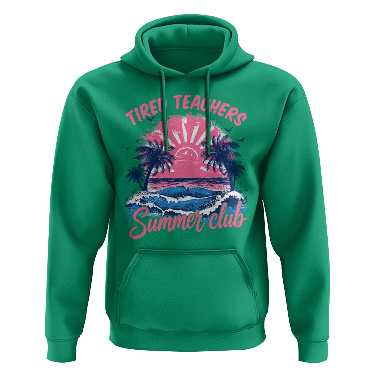 Tired Teachers Summer Club Hoodie Retro Mama Summer Beach Vacation Gift