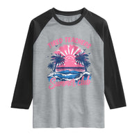 Tired Teachers Summer Club Raglan Shirt Retro Mama Summer Beach Vacation Gift