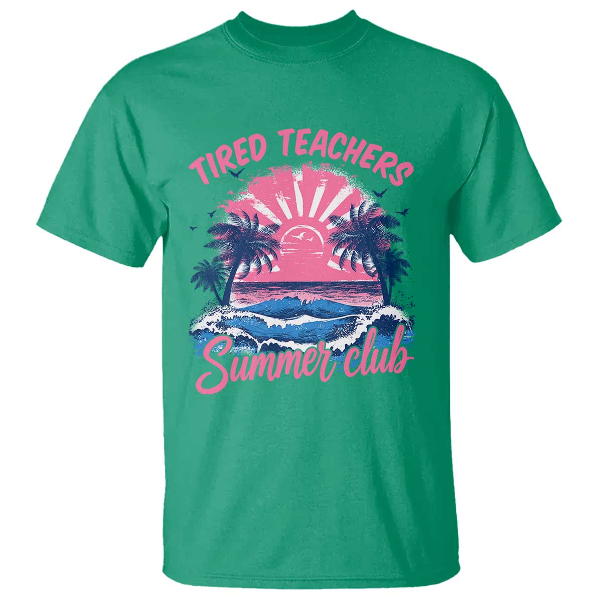 Tired Teachers Summer Club T Shirt Retro Mama Summer Beach Vacation Gift