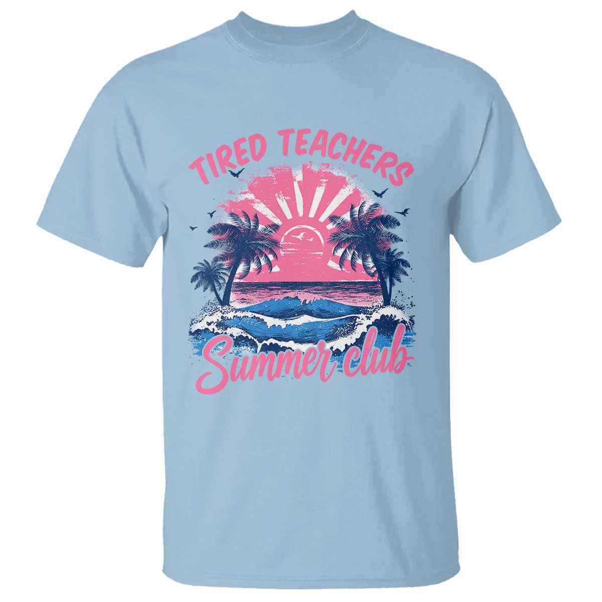 Tired Teachers Summer Club T Shirt Retro Mama Summer Beach Vacation Gift