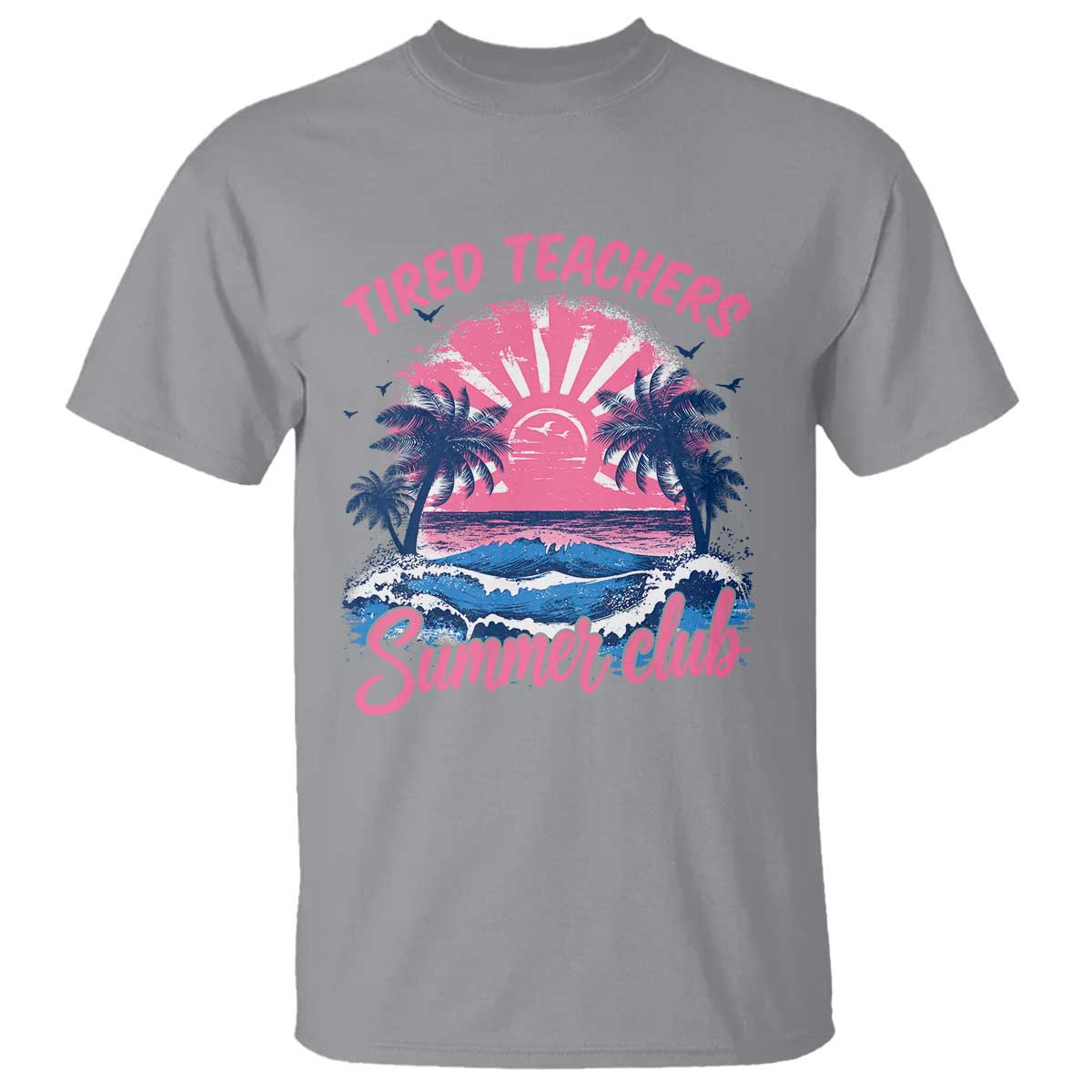 Tired Teachers Summer Club T Shirt Retro Mama Summer Beach Vacation Gift