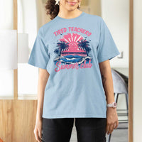 Tired Teachers Summer Club T Shirt For Women Retro Mama Summer Beach Vacation Gift