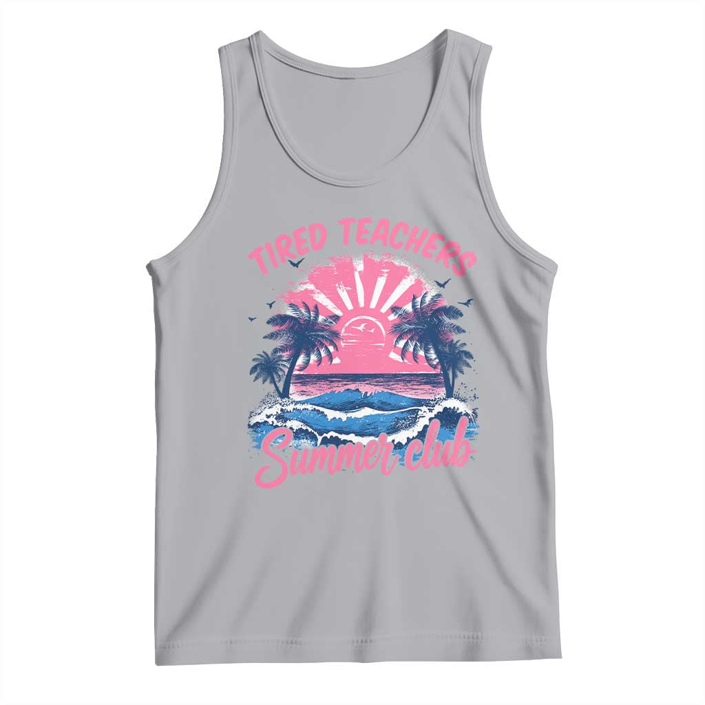 Tired Teachers Summer Club Tank Top Retro Mama Summer Beach Vacation Gift