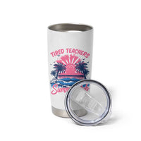 Tired Teachers Summer Club Tumbler Cup Retro Mama Summer Beach Vacation Gift