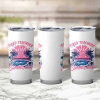 Tired Teachers Summer Club Tumbler Cup Retro Mama Summer Beach Vacation Gift