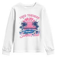 Tired Teachers Summer Club Youth Sweatshirt Retro Mama Summer Beach Vacation Gift