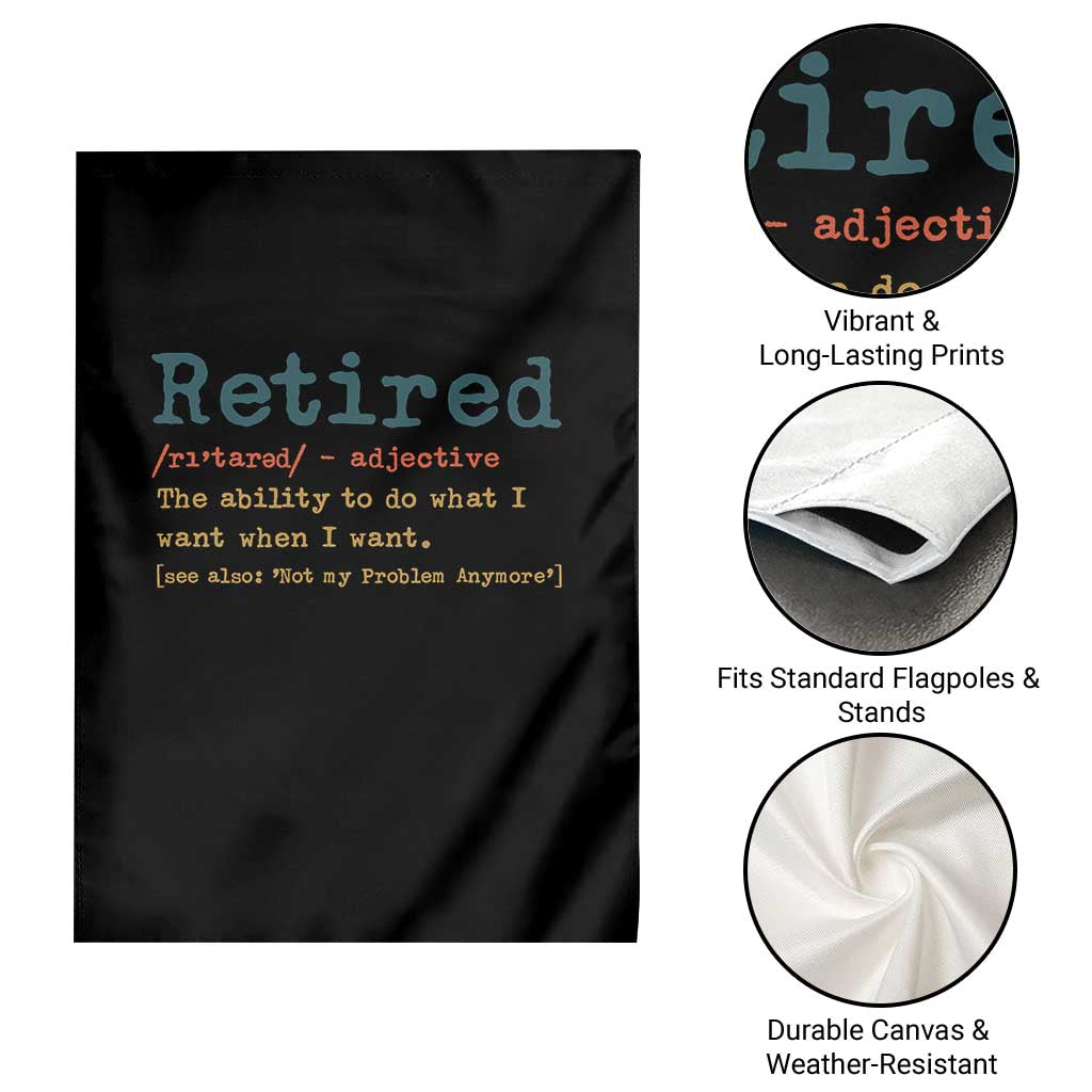 Funny Retirement Party Garden Flag Retired Definition Funny Retirement Gag