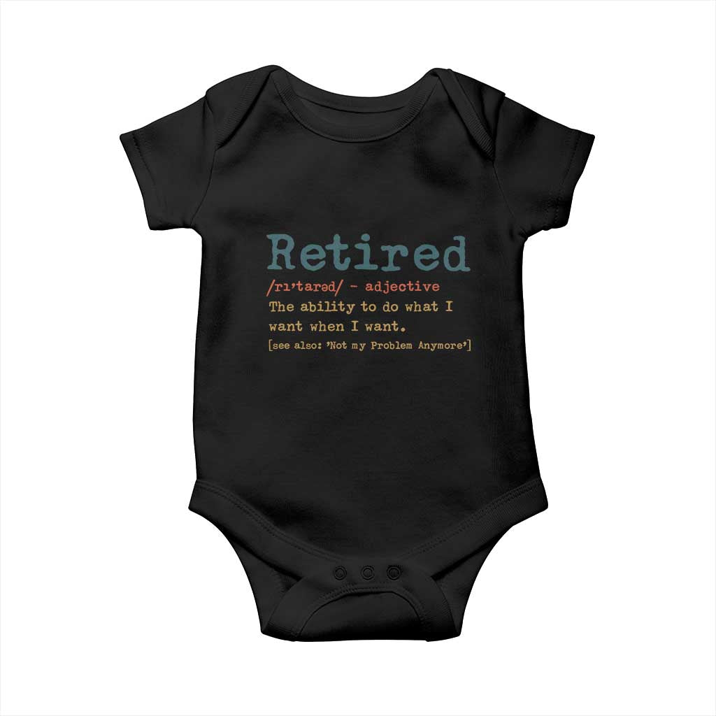 Funny Retirement Party Baby Onesie Retired Definition Funny Retirement Gag
