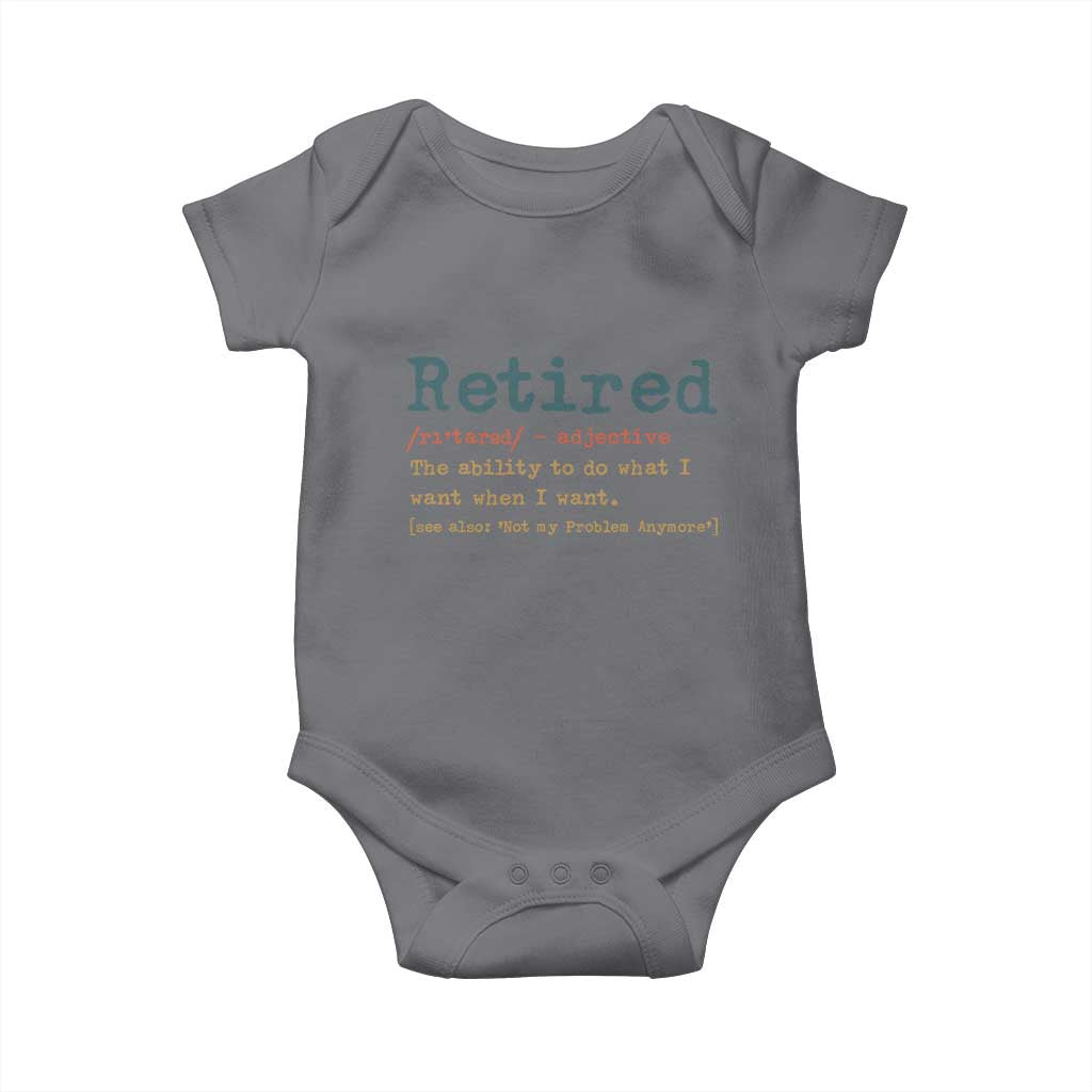 Funny Retirement Party Baby Onesie Retired Definition Funny Retirement Gag