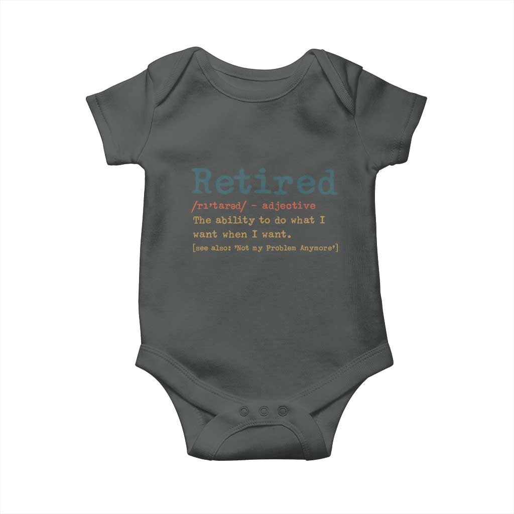 Funny Retirement Party Baby Onesie Retired Definition Funny Retirement Gag