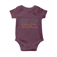 Funny Retirement Party Baby Onesie Retired Definition Funny Retirement Gag