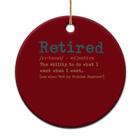 Funny Retirement Party Ceramic Ornament Retired Definition Funny Retirement Gag