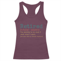 Funny Retirement Party Racerback Tank Top Retired Definition Funny Retirement Gag