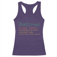 Funny Retirement Party Racerback Tank Top Retired Definition Funny Retirement Gag