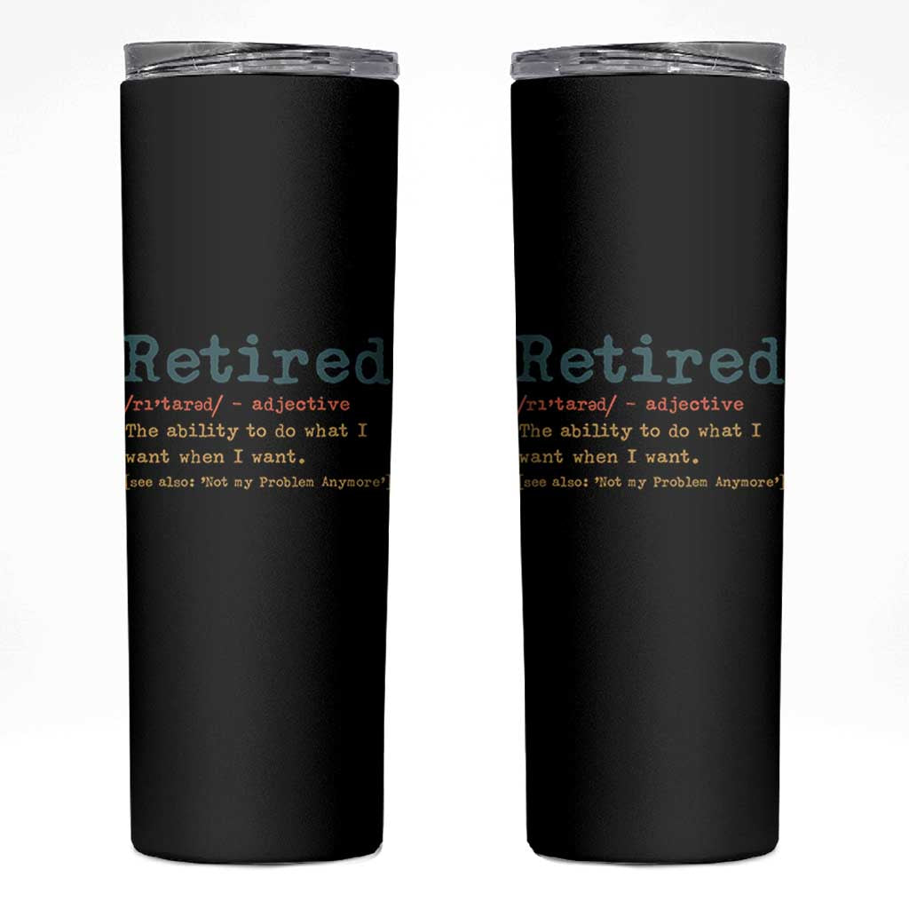 Funny Retirement Party Skinny Tumbler Retired Definition Funny Retirement Gag