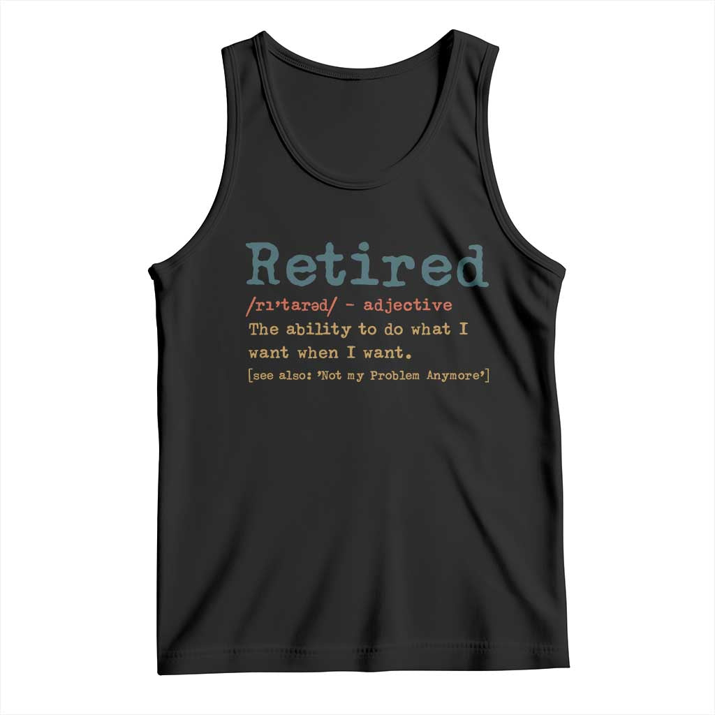 Funny Retirement Party Tank Top Retired Definition Funny Retirement Gag