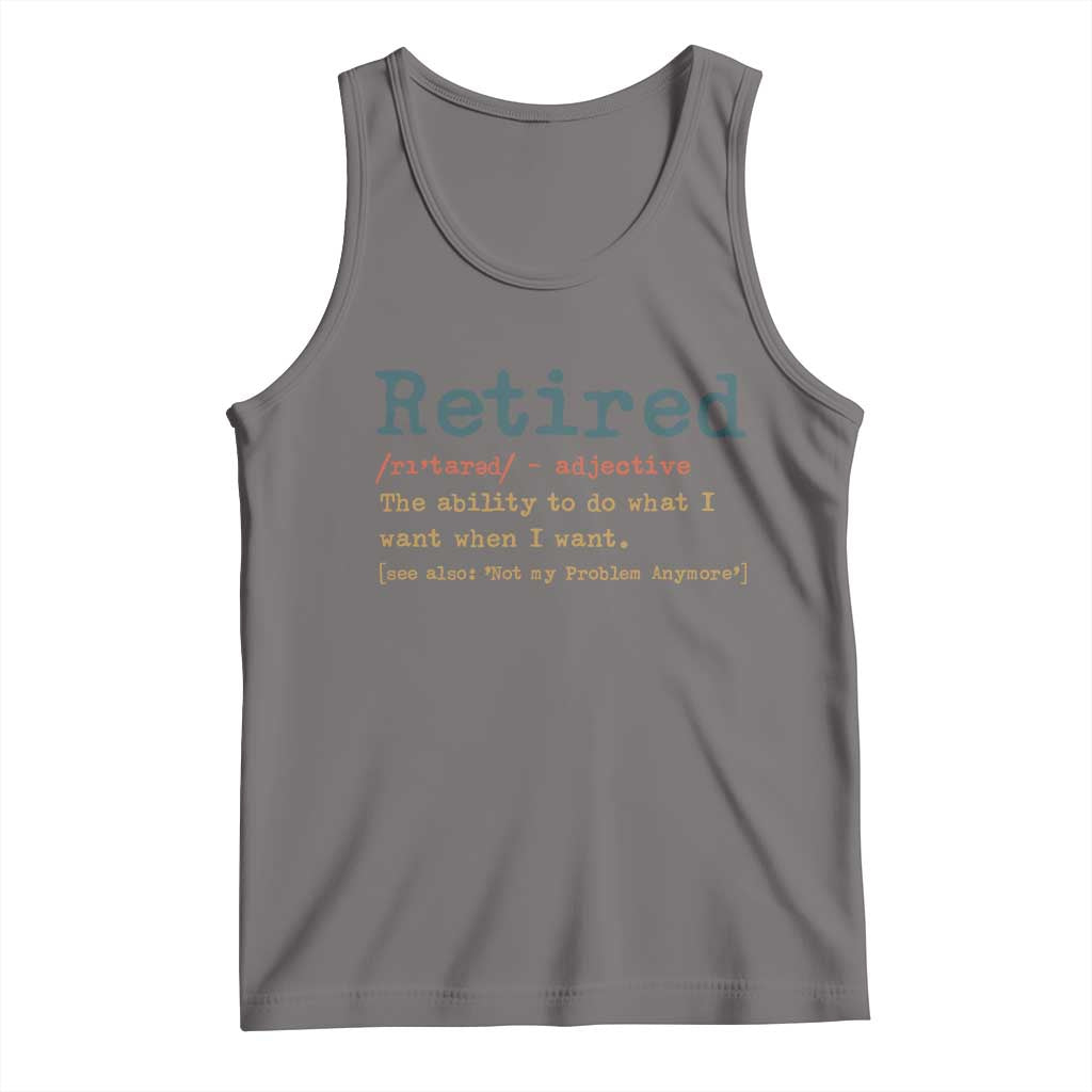 Funny Retirement Party Tank Top Retired Definition Funny Retirement Gag