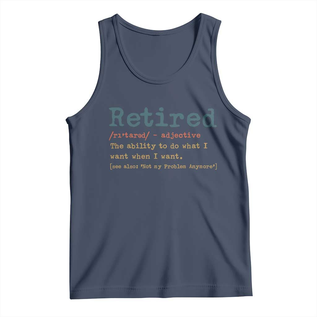 Funny Retirement Party Tank Top Retired Definition Funny Retirement Gag