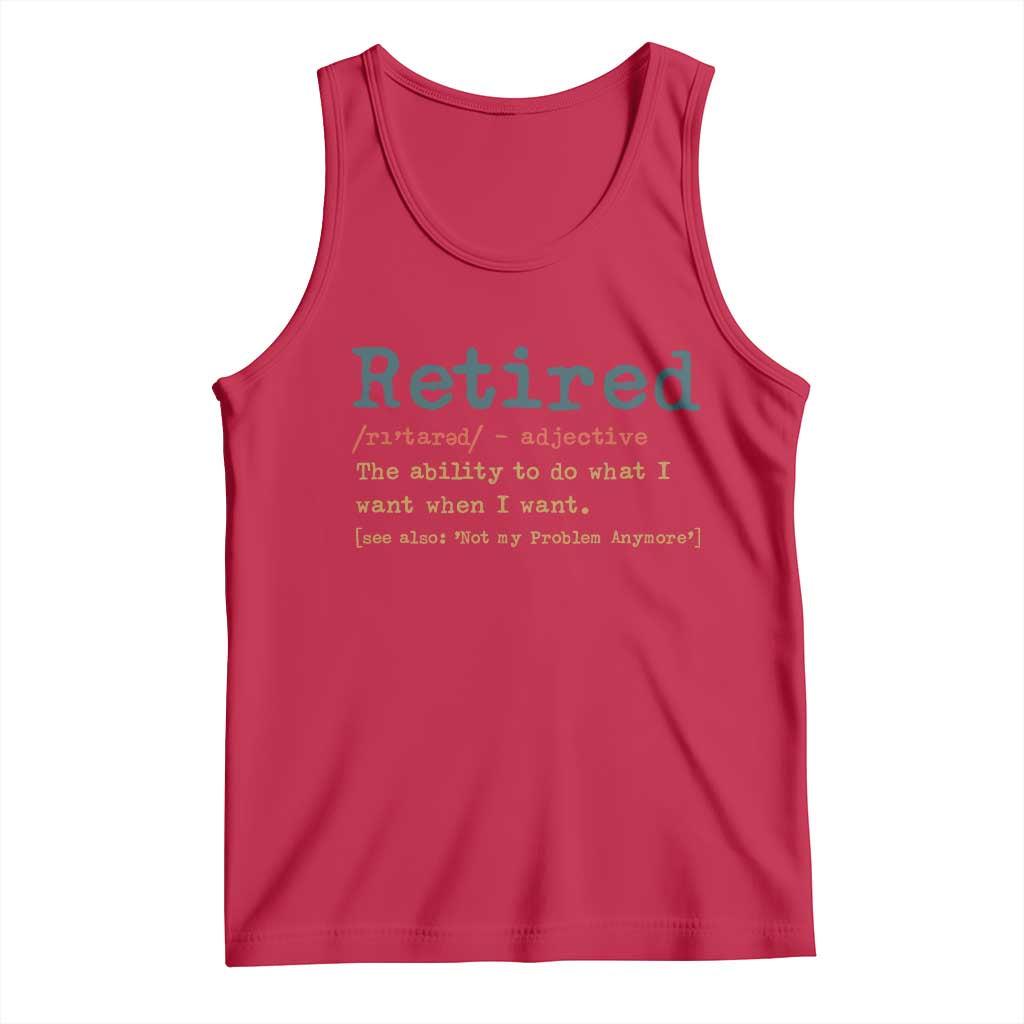 Funny Retirement Party Tank Top Retired Definition Funny Retirement Gag