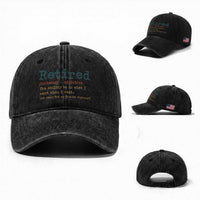 Funny Retirement Party Washed Cotton Baseball Cap Retired Definition Funny Retirement Gag