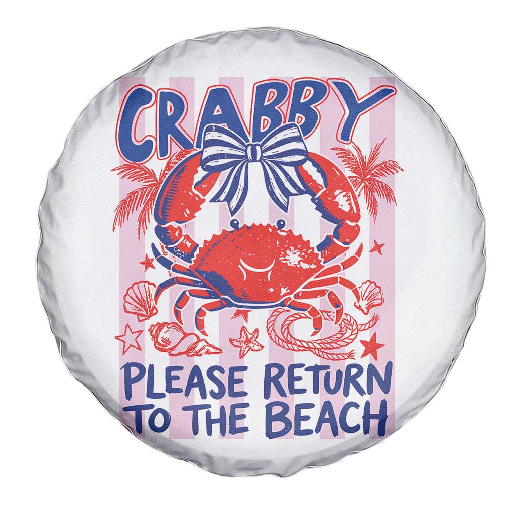 Summer Vacation Spare Tire Cover If Crabby Return To Beach Retro Graphic
