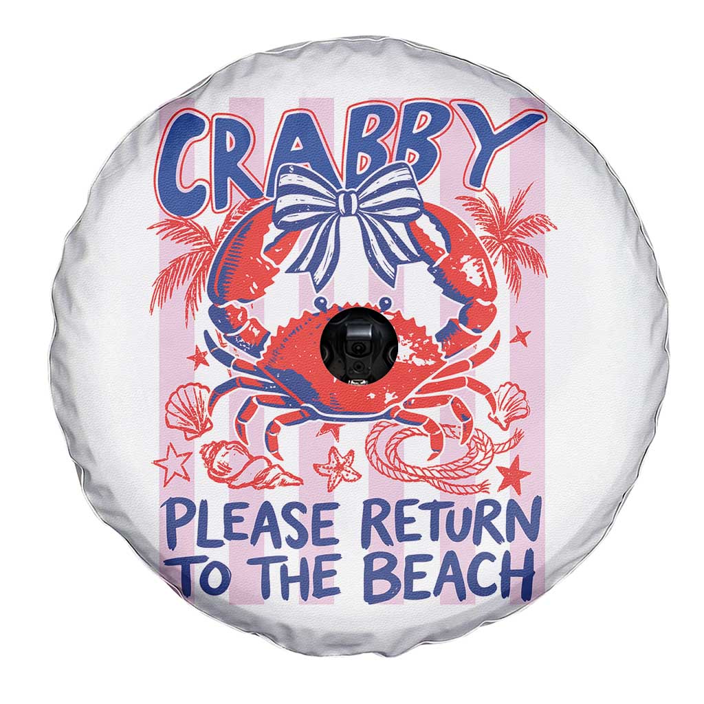 Summer Vacation Spare Tire Cover If Crabby Return To Beach Retro Graphic