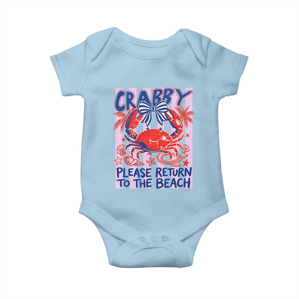 Summer Vacation Baby Onesie If Crabby Return To Beach Retro Graphic