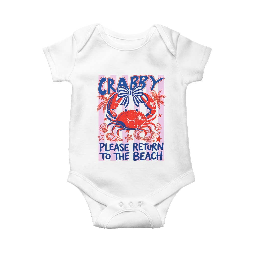 Summer Vacation Baby Onesie If Crabby Return To Beach Retro Graphic