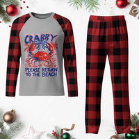 Summer Vacation Plaid Pajama Set If Crabby Return To Beach Retro Graphic