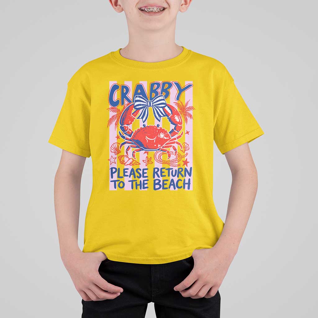 Summer Vacation T Shirt For Kid If Crabby Return To Beach Retro Graphic