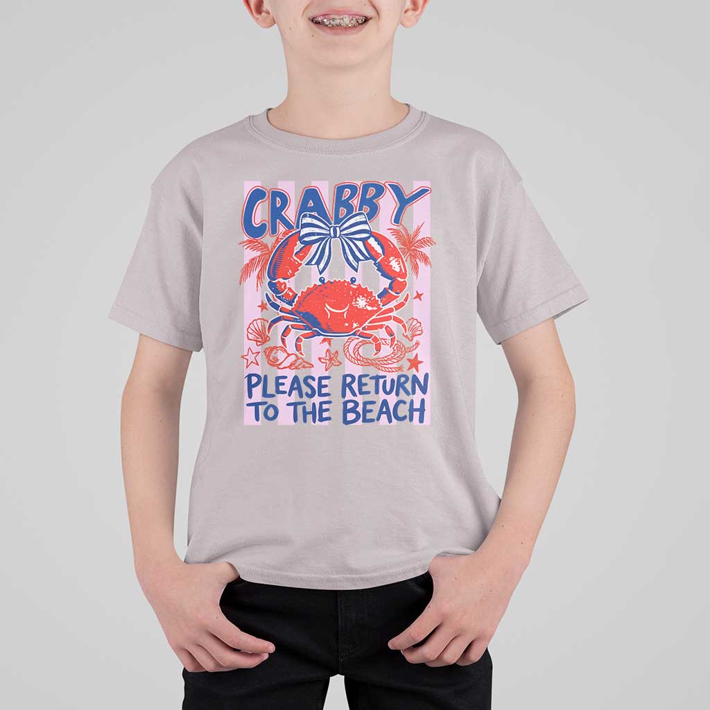 Summer Vacation T Shirt For Kid If Crabby Return To Beach Retro Graphic