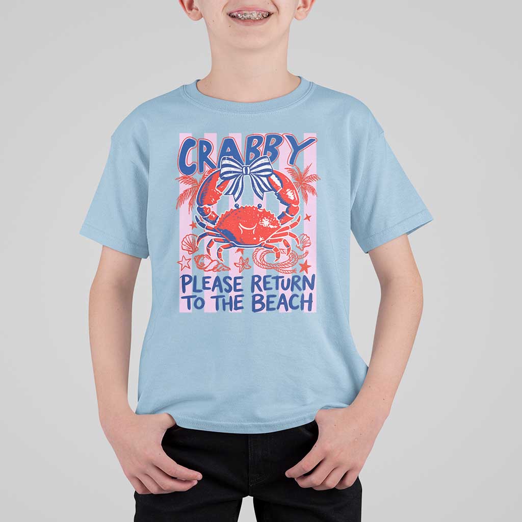 Summer Vacation T Shirt For Kid If Crabby Return To Beach Retro Graphic