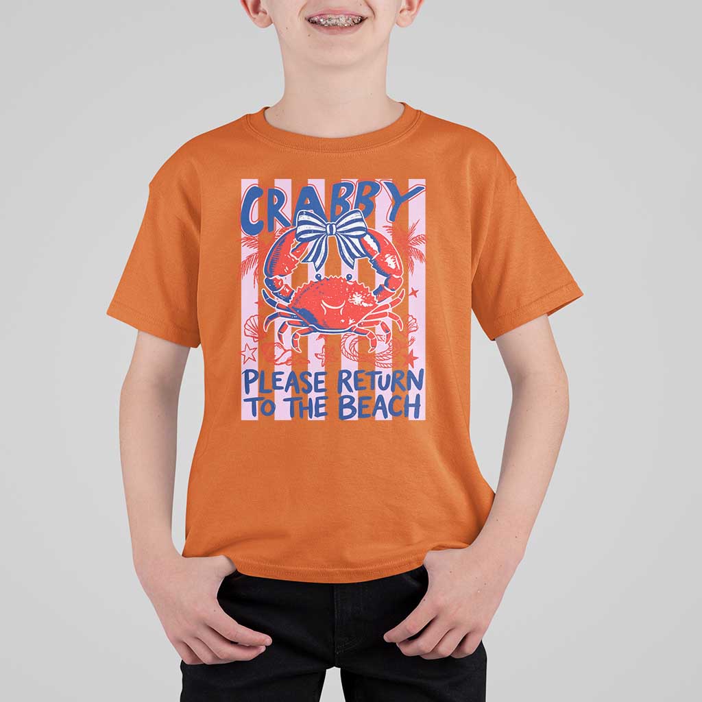 Summer Vacation T Shirt For Kid If Crabby Return To Beach Retro Graphic