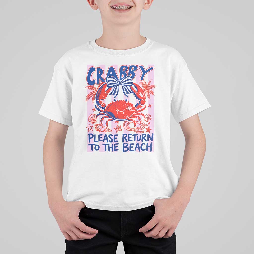 Summer Vacation T Shirt For Kid If Crabby Return To Beach Retro Graphic