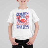 Summer Vacation T Shirt For Kid If Crabby Return To Beach Retro Graphic