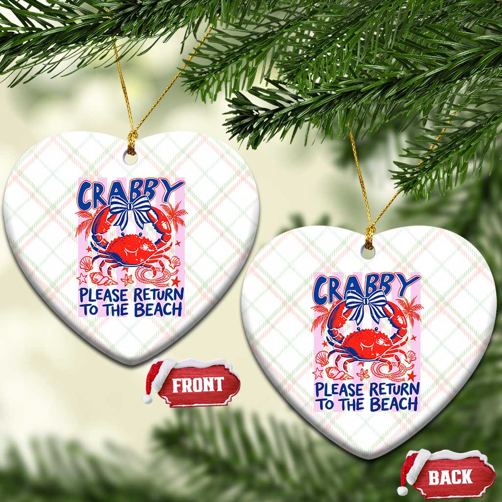 Summer Vacation Ceramic Ornament If Crabby Return To Beach Retro Graphic