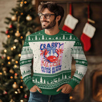 Summer Vacation Ugly Christmas Sweater If Crabby Return To Beach Retro Graphic