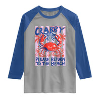 Summer Vacation Raglan Shirt If Crabby Return To Beach Retro Graphic